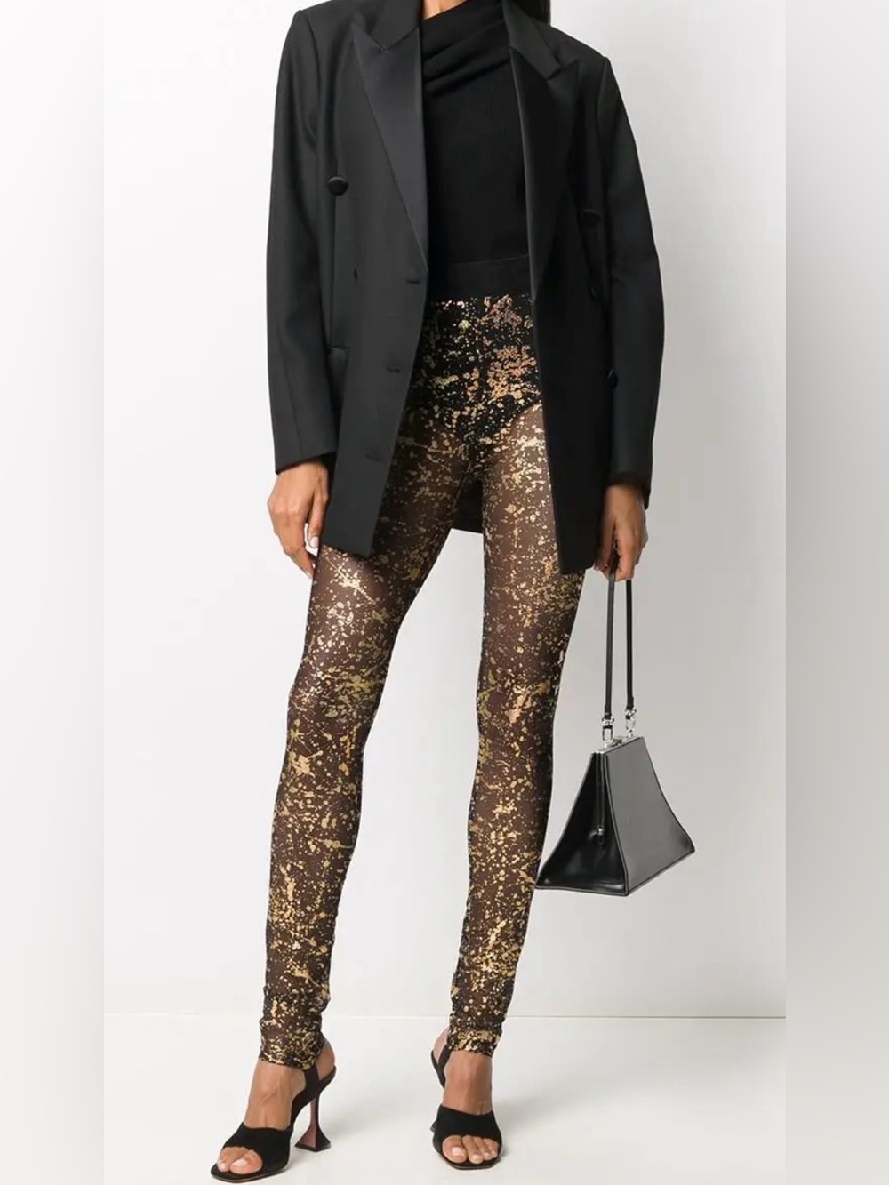ROBERTO CAVALLI Paint Splatter Sheer Legging